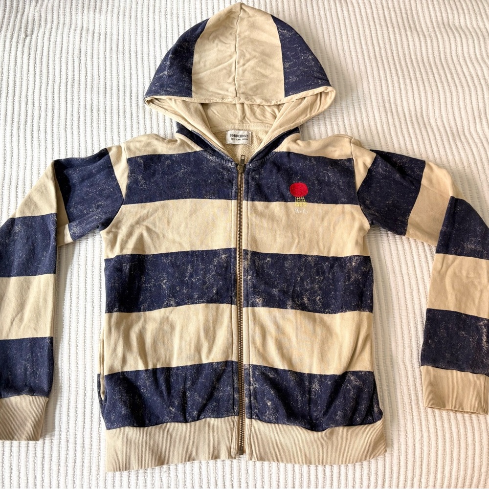 Bobo Choses Blue and Cream Kids Hoodie